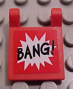 Flag 2 x 2 Square with 'BANG!' Small Font and White Starburst Explosion Horizontal Pattern on Both Sides (Stickers) - Set 7782