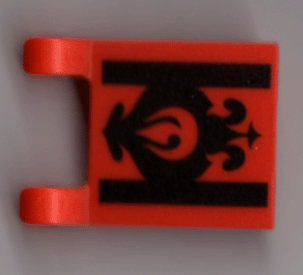 Flag 2 x 2 Square with Avatar Fire Nation Black Lines and Fancy Scroll Pattern