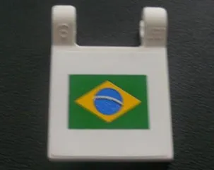 Flag 2 x 2 Square with Brazilian Flag Pattern (Sticker) - Set 8672