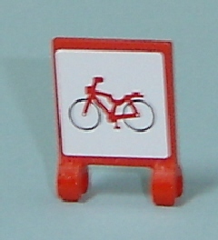 Flag 2 x 2 Square with Red Bicycle Pattern on both sides (Stickers) - Set 7641