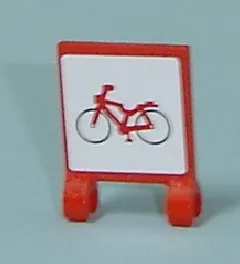 Flag 2 x 2 Square with Red Bicycle Pattern on both sides (Stickers) - Set 7641