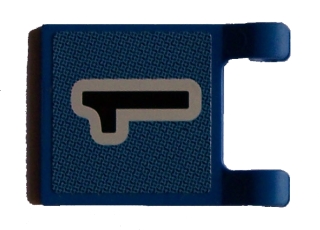 Flag 2 x 2 Square with Black Number 1 on Blue Background Pattern (Sticker) - Sets 3420 / 3425
