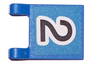 Flag 2 x 2 Square with Black Number 2 on Blue Background Pattern (Sticker) - Sets 3420 / 3425