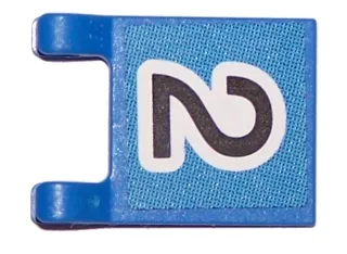 Flag 2 x 2 Square with Black Number 2 on Blue Background Pattern (Sticker) - Sets 3420 / 3425