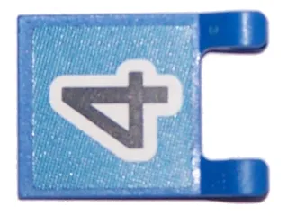 Flag 2 x 2 Square with Black Number 4 on Blue Background Pattern (Sticker) - Sets 3420 / 3425