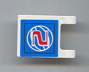 Flag 2 x 2 Square with Red Number 2 and White Wire Frame Basketball on Blue Background Pattern (Sticker) - Sets 3432 / 3433