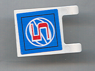 Flag 2 x 2 Square with Red Number 5 and White Wire Frame Basketball on Blue Background Pattern (Sticker) - Sets 3432 / 3433