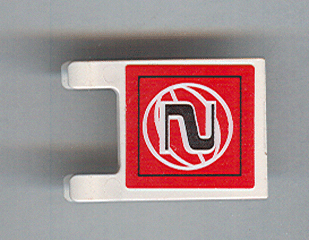 Flag 2 x 2 Square with Black Number 2 and White Wire Frame Basketball on Red Background Pattern (Sticker) - Sets 3432 / 3433