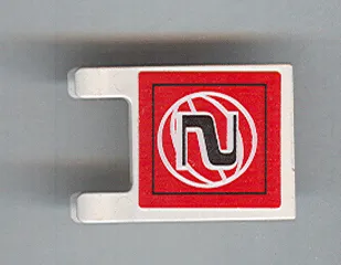 Flag 2 x 2 Square with Black Number 2 and White Wire Frame Basketball on Red Background Pattern (Sticker) - Sets 3432 / 3433