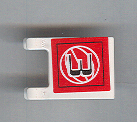 Flag 2 x 2 Square with Black Number 3 and White Wire Frame Basketball on Red Background Pattern (Sticker) - Sets 3432 / 3433