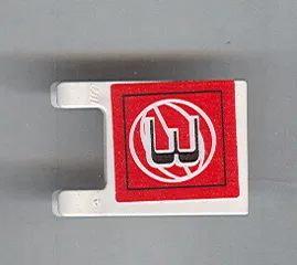 Flag 2 x 2 Square with Black Number 3 and White Wire Frame Basketball on Red Background Pattern (Sticker) - Sets 3432 / 3433