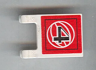 Flag 2 x 2 Square with Black Number 4 and White Wire Frame Basketball on Red Background Pattern (Sticker) - Sets 3432 / 3433