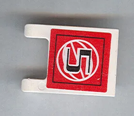 Flag 2 x 2 Square with Black Number 5 and White Wire Frame Basketball on Red Background Pattern (Sticker) - Sets 3432 / 3433