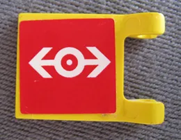 Flag 2 x 2 Square with Train Logo White on Red Background Pattern on Both Sides (Stickers) - Set 4556