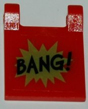 Flag 2 x 2 Square with 'BANG!' Small Font and Lime Starburst Explosion Horizontal Pattern on Both Sides (Stickers) - Set 7888