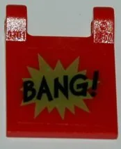 Flag 2 x 2 Square with 'BANG!' Small Font and Lime Starburst Explosion Horizontal Pattern on Both Sides (Stickers) - Set 7888
