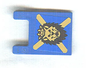 Flag 2 x 2 Square with Lion Head with Crown and Yellow X on Blue Background Pattern (Sticker) - Set 10176