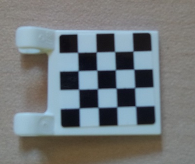 Flag 2 x 2 Square with Checkered Pattern on Single Side, Black Corners (Sticker)