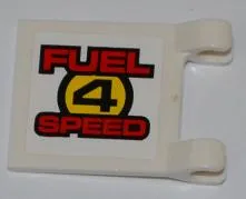 Flag 2 x 2 Square with 'FUEL 4 SPEED' on White Background Pattern on Both Sides (Stickers) - Set 8126