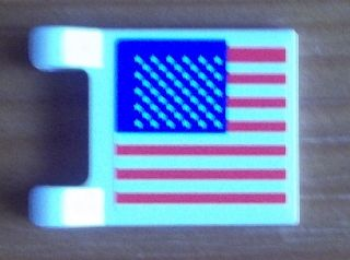 Flag 2 x 2 Square with United States Flag Pattern on One Side (Sticker) - Set 8679