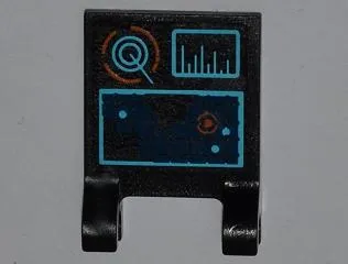 Flag 2 x 2 Square with Bar Chart and Map on Screen Pattern (Sticker) - Set 6868