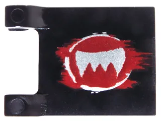 Flag 2 x 2 Square with Silver Fangs and Dark Red Pattern on Both Sides