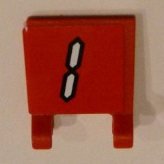 Flag 2 x 2 Square with White Number 1 with Black Outline on Red Background Pattern (Sticker) - Set 3569