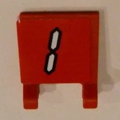 Flag 2 x 2 Square with White Number 1 with Black Outline on Red Background Pattern (Sticker) - Set 3569