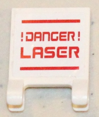 Flag 2 x 2 Square with '!DANGER! LASER' Pattern (Sticker) - Set 5985