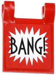 Flag 2 x 2 Square with 'BANG!' Large Font and White Starburst Explosion Horizontal Pattern on Both Sides (Stickers) - Sets 70908 / 76013