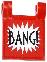 Flag 2 x 2 Square with 'BANG!' Large Font and White Starburst Explosion Horizontal Pattern on Both Sides (Stickers) - Sets 70908 / 76013