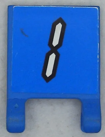 Flag 2 x 2 Square with White Number 1 with Black Outline on Blue Background Pattern (Sticker) - Set 3569