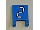 Flag 2 x 2 Square with White Number 2 with Black Outline on Blue Background Pattern (Sticker) - Set 3569