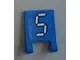 Flag 2 x 2 Square with White Number 5 with Black Outline on Blue Background Pattern (Sticker) - Set 3569