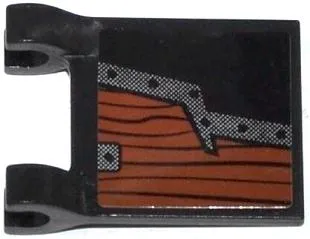 Flag 2 x 2 Square with Wooden Board with Metal Edge Pattern Model Left Side (Sticker) - Set 70008