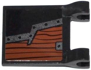 Flag 2 x 2 Square with Wooden Board with Metal Edge Pattern Model Right Side (Sticker) - Set 70008