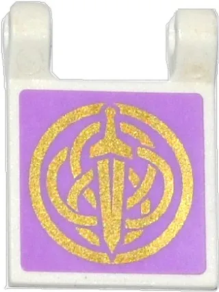 Flag 2 x 2 Square with Gold Sword and Celtic Knot on Medium Lavender Background Pattern (Sticker) - Set 41051