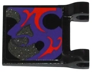 Flag 2 x 2 Square with Dark Purple, Dark Silver, and Red Swirls Pattern on Both Sides Top (Stickers) - Set 70728