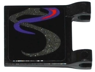Flag 2 x 2 Square with Dark Purple, Dark Silver, and Red Swirls Pattern on Both Sides Bottom (Stickers) - Set 70728