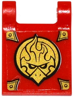 Flag 2 x 2 Square with Gold Chima Eagle Emblem and Gold Corners Pattern (Sticker) - Set 70141