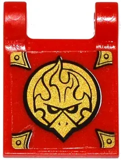 Flag 2 x 2 Square with Gold Chima Eagle Emblem and Gold Corners Pattern (Sticker) - Set 70141