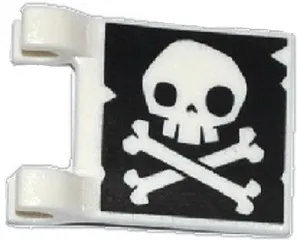 Flag 2 x 2 Square with Skull and Crossbones with No Lower Jaw on Black Background Pattern on Both Sides (Jolly Roger)