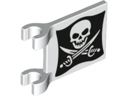 Flag 2 x 2 Square with Skull and Crossed Cutlasses (Jolly Roger) Pattern on Both Sides