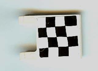 Flag 2 x 2 Square with Checkered Pattern on Single Side, 2 Black Diagonal Corners (Sticker) - Set 4982