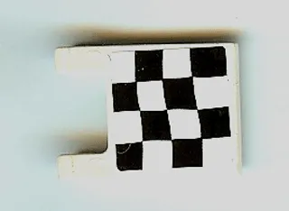 Flag 2 x 2 Square with Checkered Pattern on Single Side, 2 Black Diagonal Corners (Sticker) - Set 4982