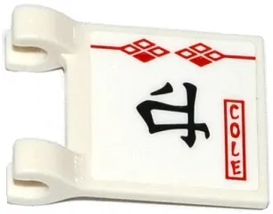 Flag 2 x 2 Square with Ninjago Logogram 'Earth' and 'COLE' Pattern on Both Sides (Stickers) - Set 70599