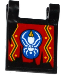 Flag 2 x 2 Square with Spider, Yellow Dots and Black and Yellow Jagged Lines Pattern Model Right Side (Sticker) - Set 70604