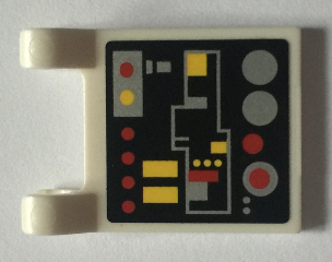 Flag 2 x 2 Square with Red and Yellow Lights and Buttons Pattern (Sticker) - Set 7754