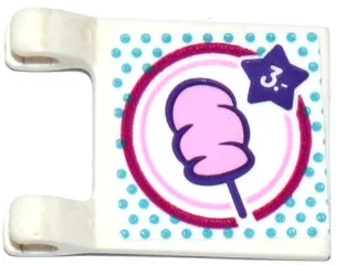 Flag 2 x 2 Square with Cotton Candy and Star Shaped Price Tag Pattern on Both Sides (Stickers) - Set 41133