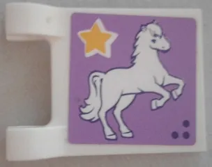 Flag 2 x 2 Square with Horse and Star on Lavender Background Pattern (Sticker) - Set 41057